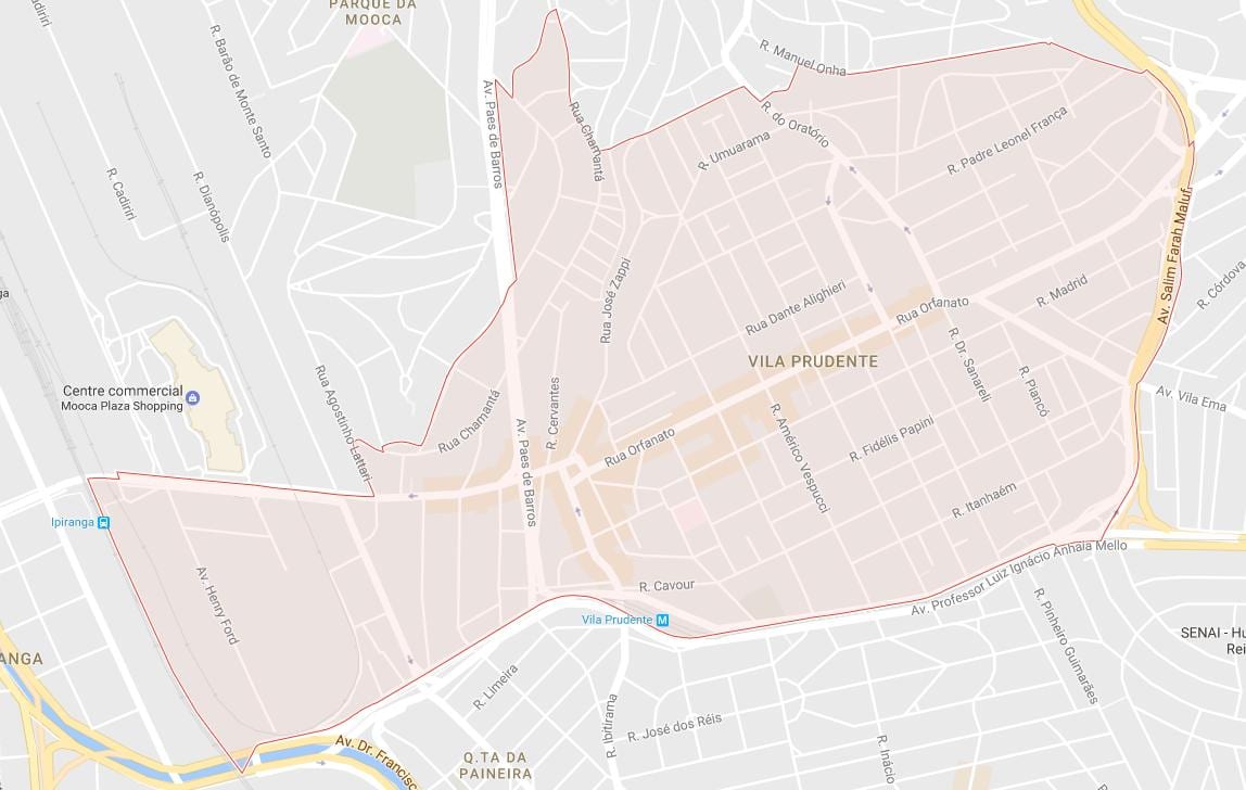 Mapa de Vila Prudente São Paulo