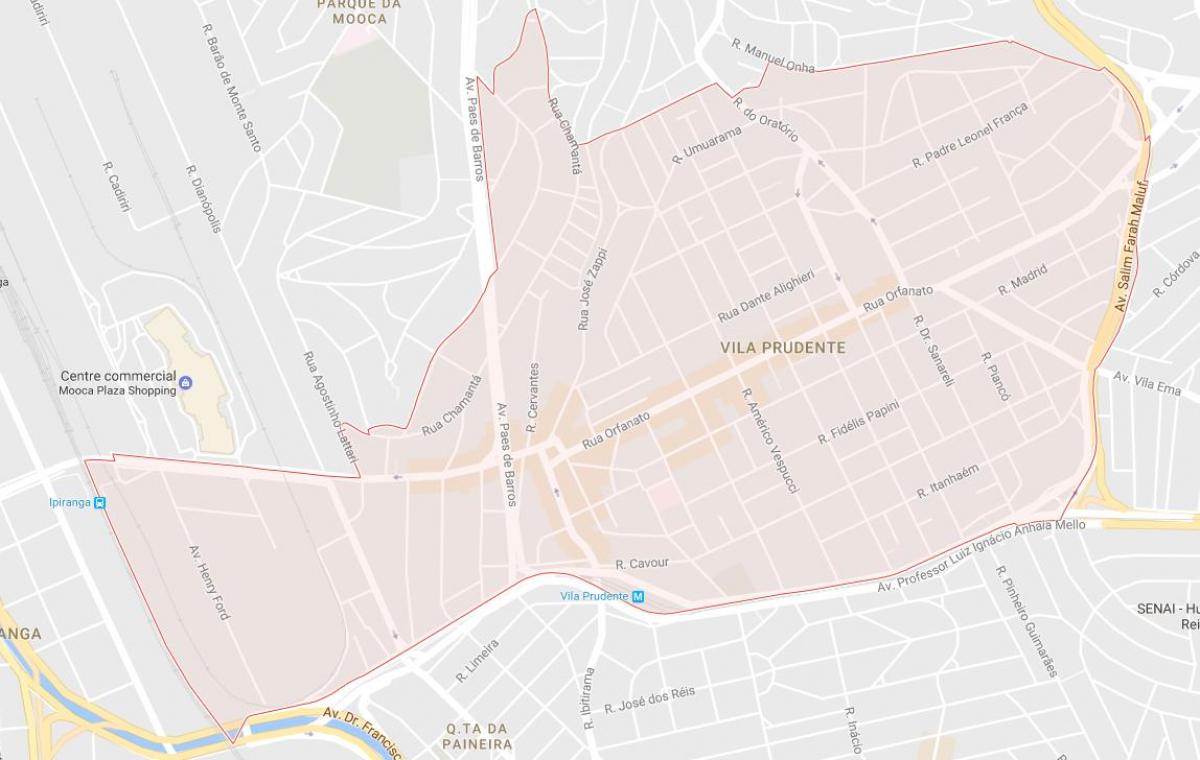 Mapa de Vila Prudente São Paulo
