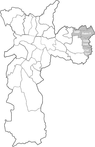 Mapa da zona Leste 2 São Paulo