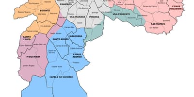 Mapa administrativo de avisos de São Paulo