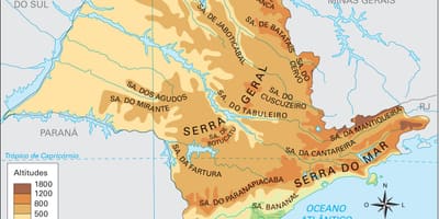 Mapa de altitude São Paulo
