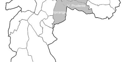 Mapa da zona de Sudeste São Paulo