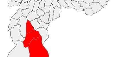 Mapa da Capela do Socorro sub-concello de São Paulo
