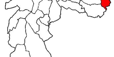 Mapa da Cidade Tiradentes sub-concello de São Paulo