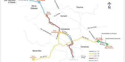 Mapa de corredor metropolitano Biléo Soares