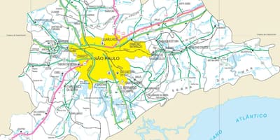 Mapa de estradas periferia de São Paulo