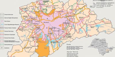 Mapa de fotografía de gran São Paulo