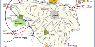 Mapa da gran centro de São Paulo