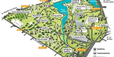 Mapa do Ibirapuera Parque de São Paulo
