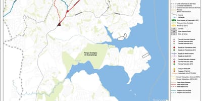 Mapa de M'Boi Mirim, São Paulo - transportes Públicos