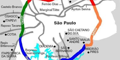 Mapa de Mário de Covas estrada - SP 21