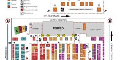 Mapa do mercado municipal de São Paulo