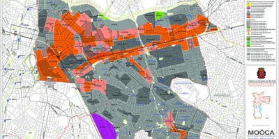 Mapa da Mooca São Paulo - Ocupación do solo