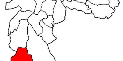 Mapa de Parelheiros sub-concello de São Paulo