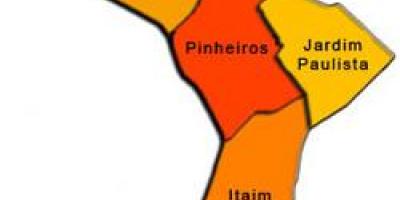 Mapa de Pinheiros sub-concello