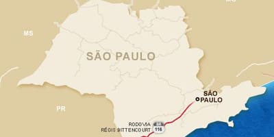 Mapa de Régis Bittencourt estrada - BR 116