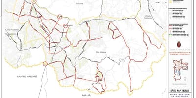 Mapa de São Mateus São Paulo - Estradas