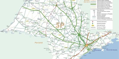 Mapa de São Paulo estradas