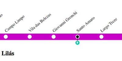 Mapa de São Paulo metro - Liña 5 - Lilás