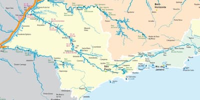 Mapa de São Paulo ríos