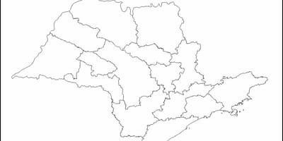 Mapa de São Paulo virxe - rexións