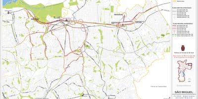 Mapa de São Miguel Paulista, São Paulo - Estradas