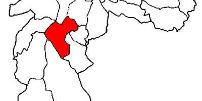 Mapa de Santo Amaro sub-concello de São Paulo