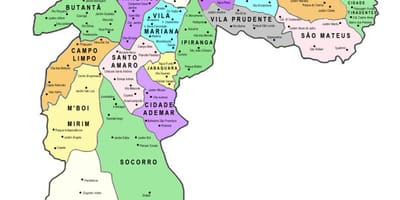 Mapa de sub-concellos São Paulo