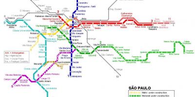 Mapa de São Paulo monotrilho