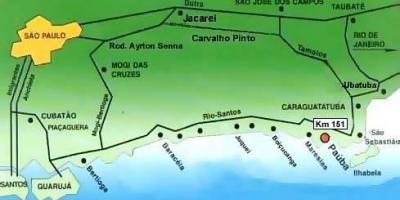 Mapa de São Paulo praias