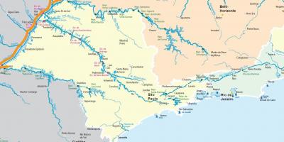 Mapa de São Paulo ríos