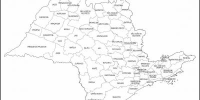 Mapa de São Paulo virxe - micro-rexións