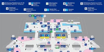 Mapa de terminal de autobuses Tietê