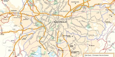 Mapa de estradas de acceso São Paulo