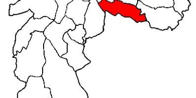 Mapa de Vila Prudente sub-concello de São Paulo