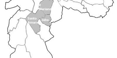 Mapa da zona Centro-Sul, São Paulo