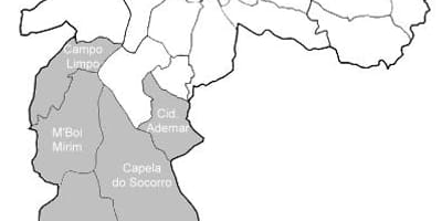 Mapa da zona Sul, São Paulo