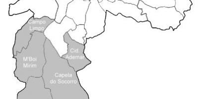 Mapa da zona Sul, São Paulo